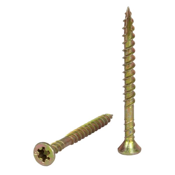 Senco Wood Screw, #8, 2 in, Zinc Yellow Stainless Steel 1000 PK 08F200YTK